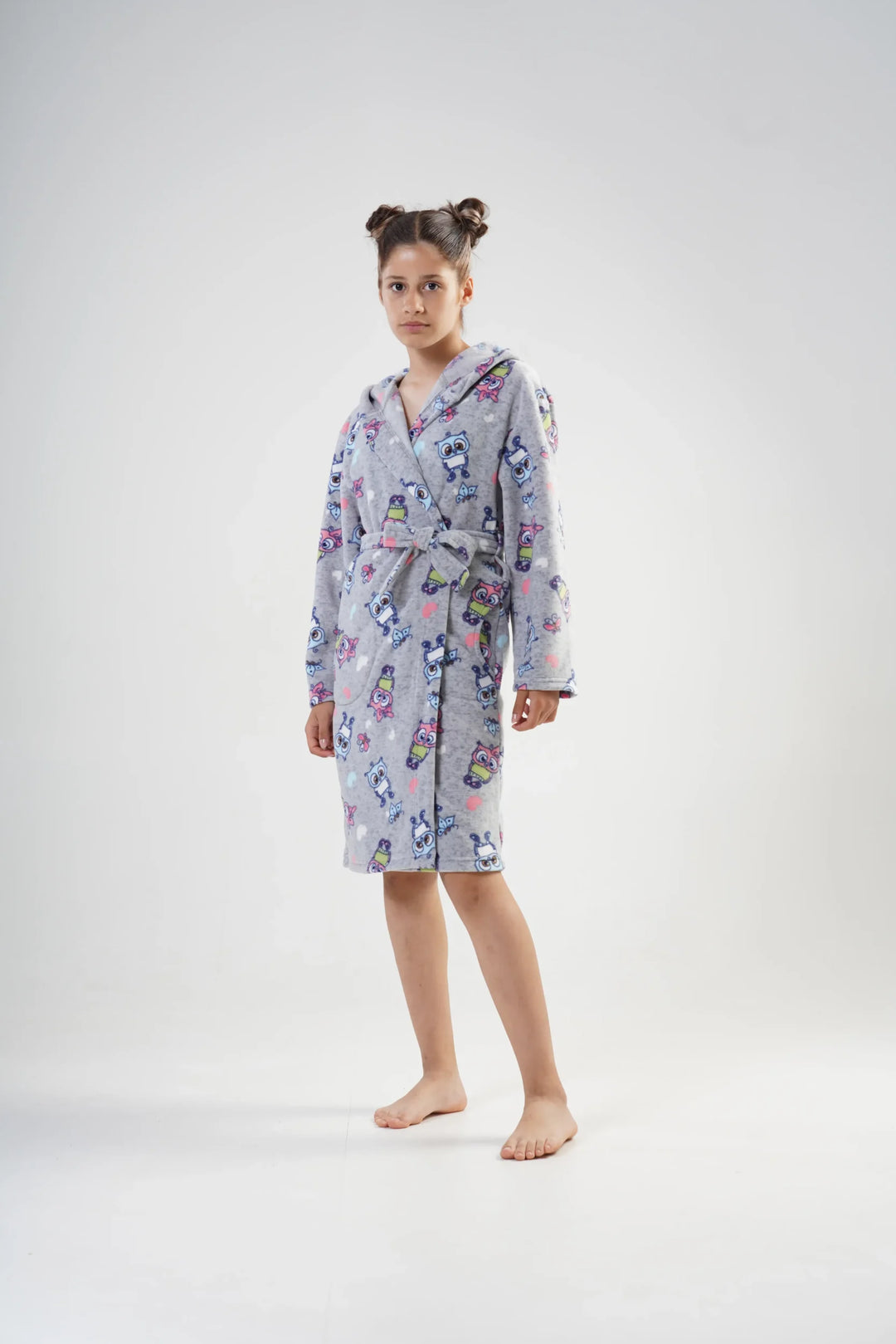 Szlafrok Dziecięcy Vienetta, Owl Robe, Szary, r. 134 - 164 image 0