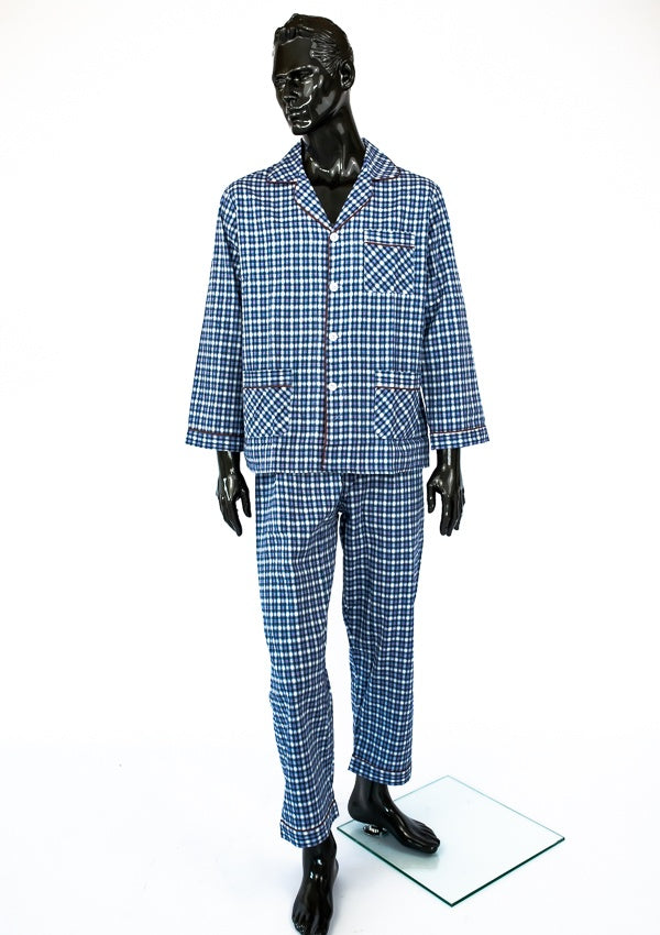 Piżama Męska Flanelowa Vienetta, Blue Boy, Niebieska, r. M-XXXL