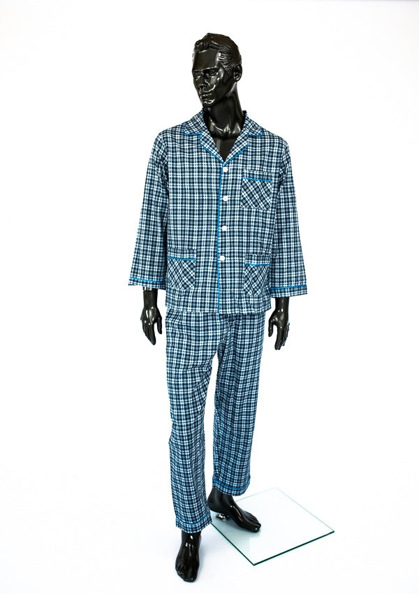 Piżama Męska Flanelowa Vienetta, Blue Boy, Niebieska, r. M-XXXL