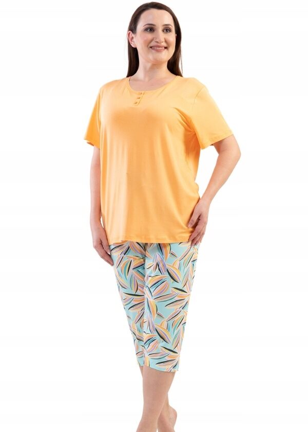 Piżama Damska wiskozowa Vienetta, Banana, Pomarańczowa, r. 1XL-4XL - 4XL