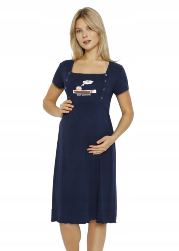 Koszula do karmienia Vienetta, Baby Loading, Granatowy, r. M-XXL - XL