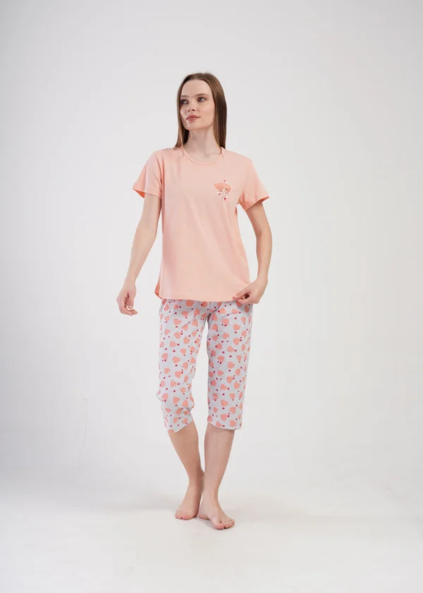 Piżama Damska Vienetta Lovely hearts, Różowy, r. M-XXL