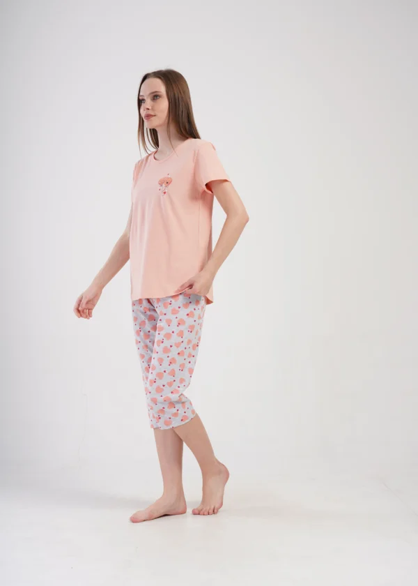 Piżama Damska Vienetta Lovely hearts, Różowy, r. M-XXL - obrazek 2
