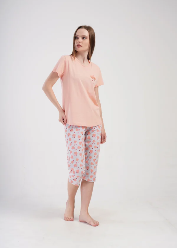 Piżama Damska Vienetta Lovely hearts, Różowy, r. M-XXL - obrazek 3
