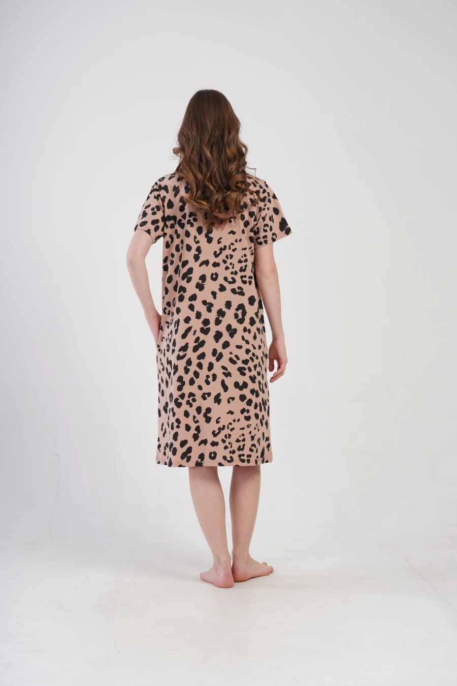 Szlafrok damski Vienetta Leopard, Brązowy, r. 1XL-4XL - obrazek 6