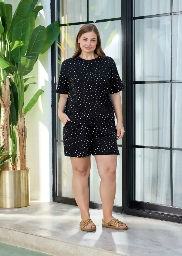 Piżama damska Black Vibes, Czarny r. 2XL - 4XL - 4XL
