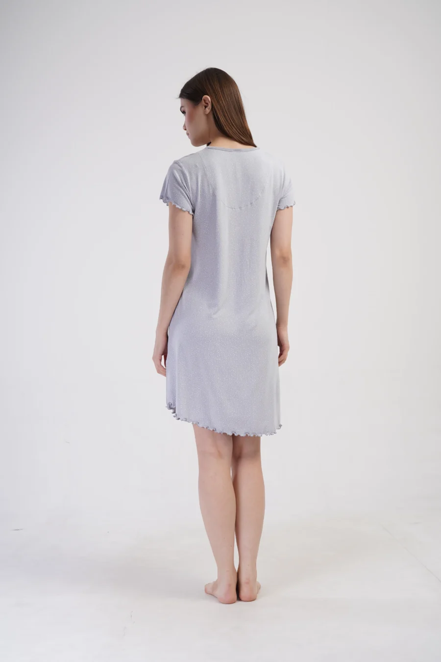 Koszula Nocna Vienetta White Dots, Szary, r. 1XL - 4XL - obrazek 4