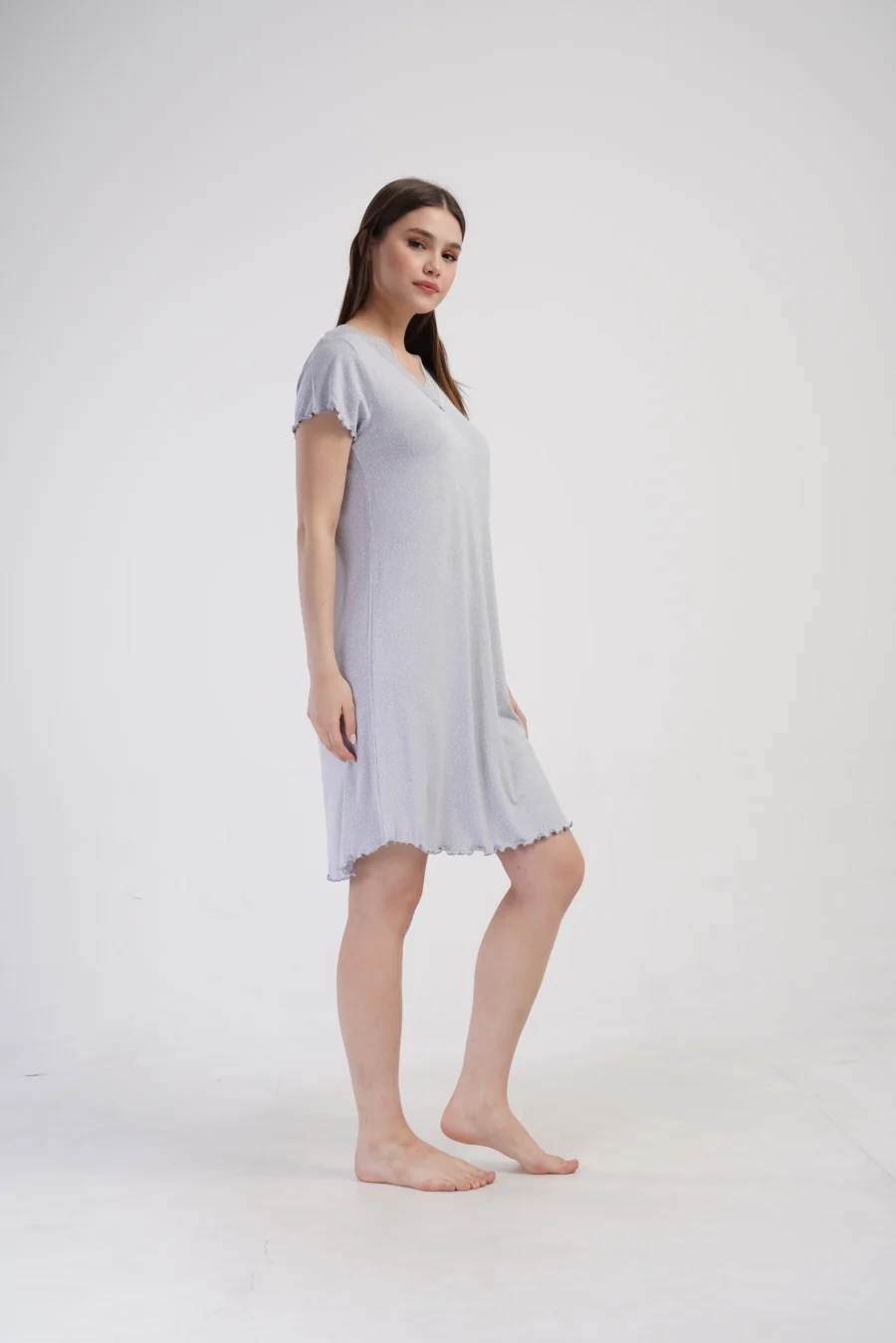 Koszula Nocna Vienetta White Dots, Szary, r. 1XL - 4XL - obrazek 5