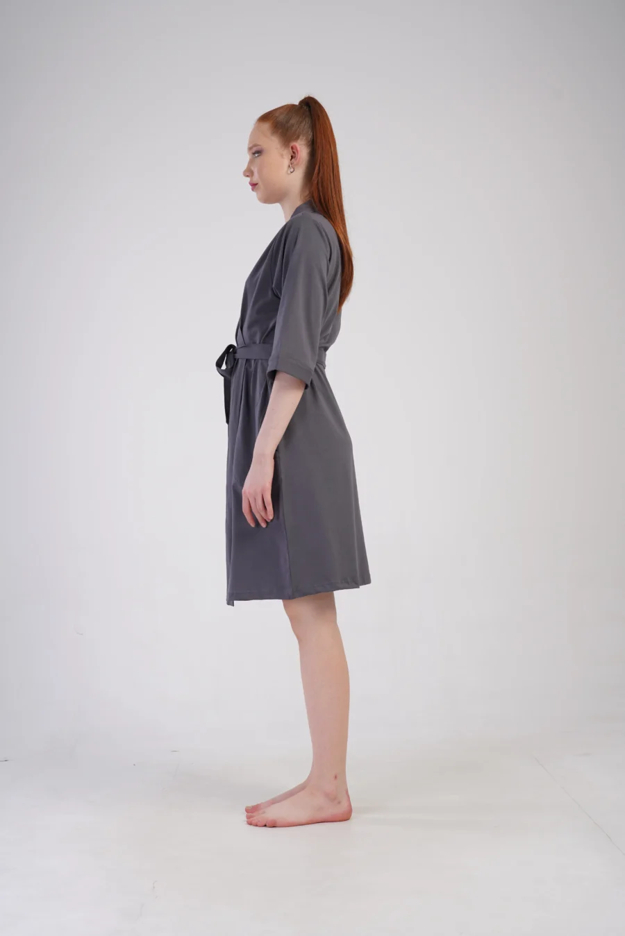 Szlafrok damski Vienetta Gray comfort, Szary, r. 1XL - 3XL - obrazek 5