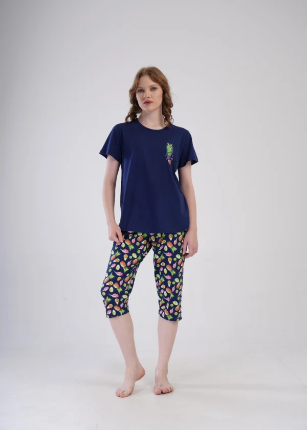 Piżama Damska Vienetta Summer time, Granatowy, r. 5XL-7XL - 6XL