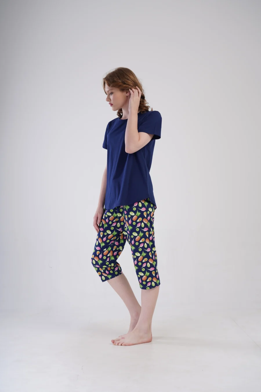 Piżama Damska Vienetta Summer time, Granatowy, r. 5XL-7XL - obrazek 3