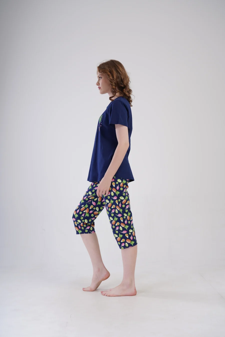 Piżama Damska Vienetta Summer time, Granatowy, r. 5XL-7XL - obrazek 4