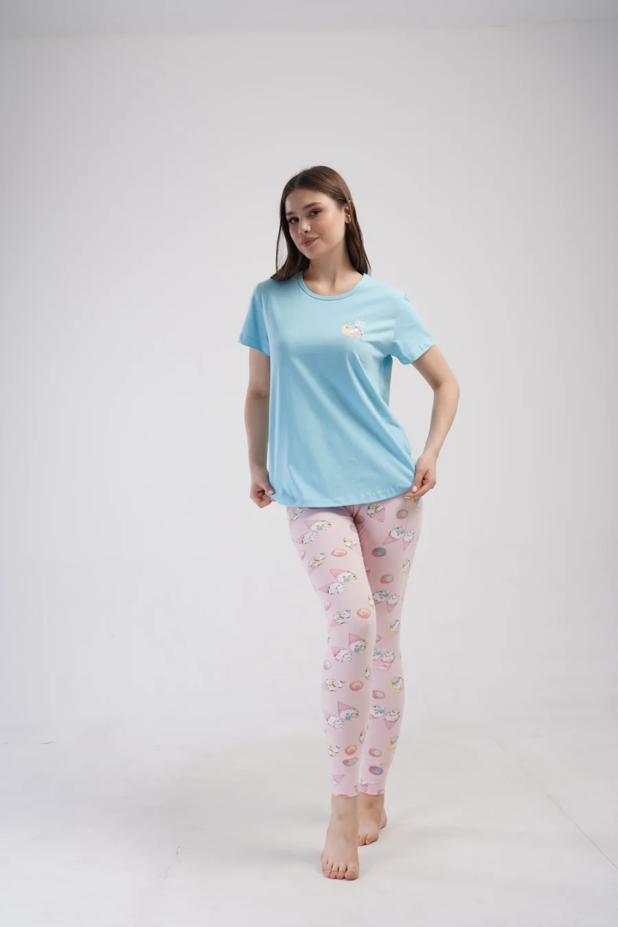 Piżama Damska Vienetta Sweet Things, Niebieski, r. S-XL - obrazek 6