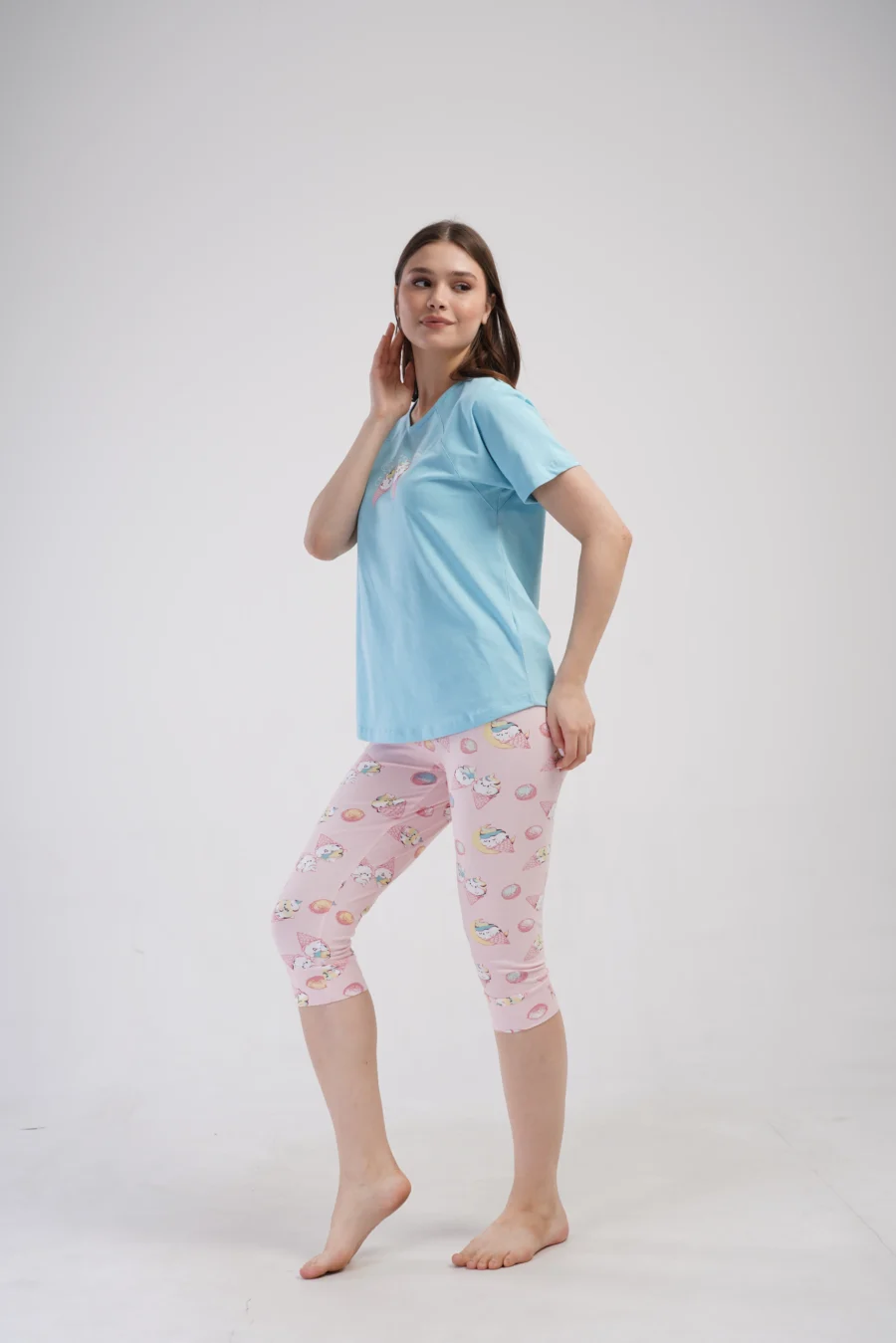 Piżama Damska Vienetta Ice Creams, Niebieski, r. M-XXL - obrazek 3