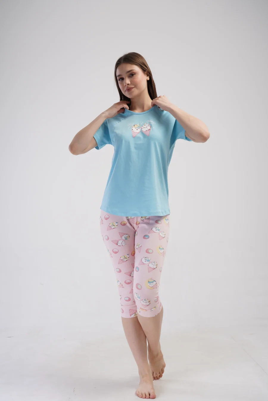 Piżama Damska Vienetta Ice Creams, Niebieski, r. M-XXL - obrazek 6
