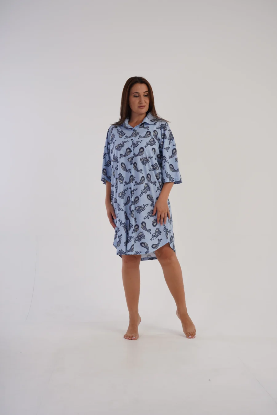 Koszula Nocna Vienetta Flower Vibe, Niebieski, r. 1XL - 4XL - obrazek 2