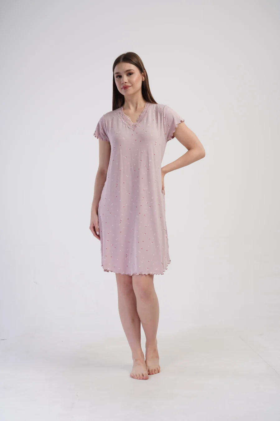 Koszula Nocna Vienetta Pink Comfort, Różowy, r. S-XL - obrazek 2