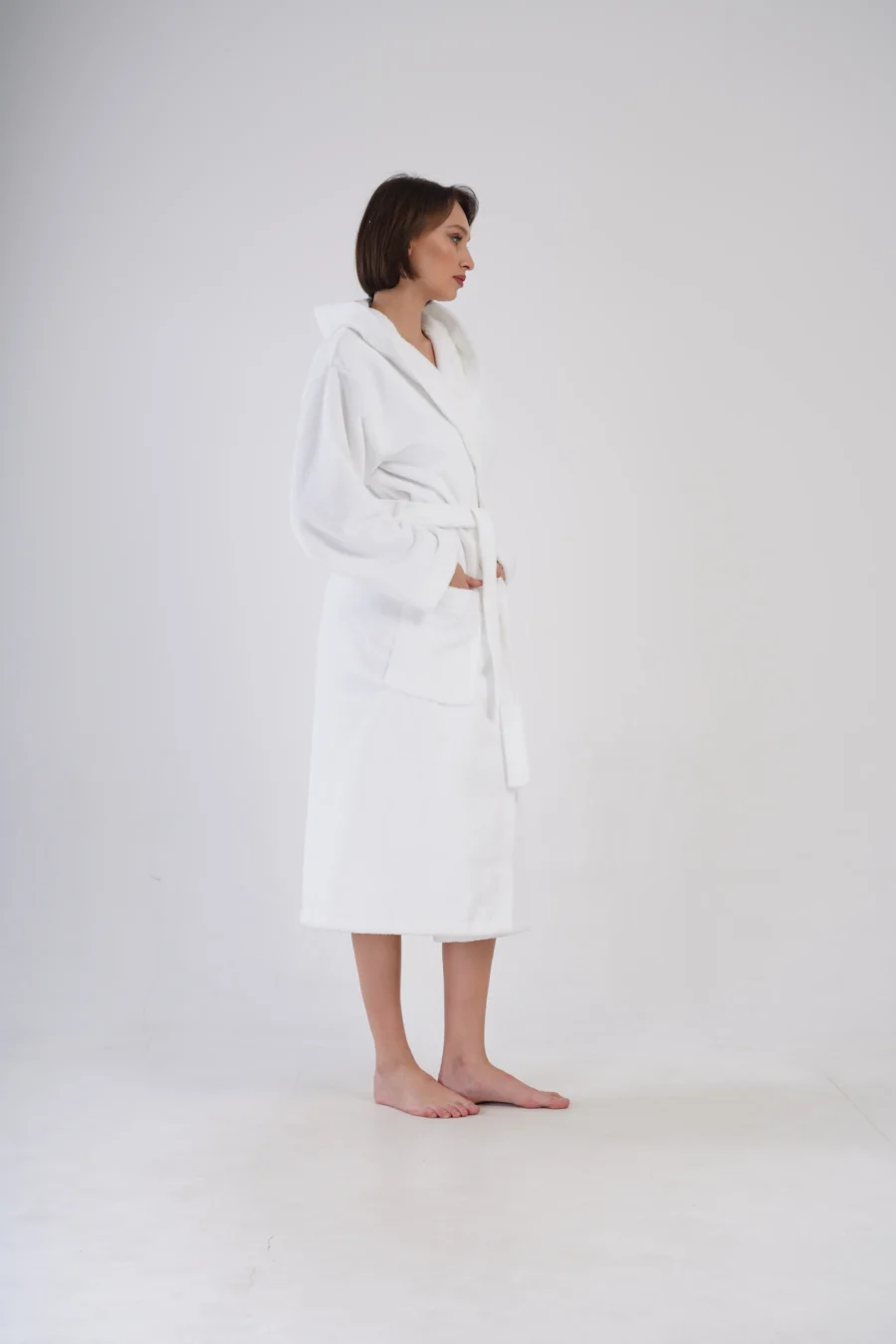 Szlafrok damski Vienetta Pure Comfort, Biały, r. M-XL - obrazek 6