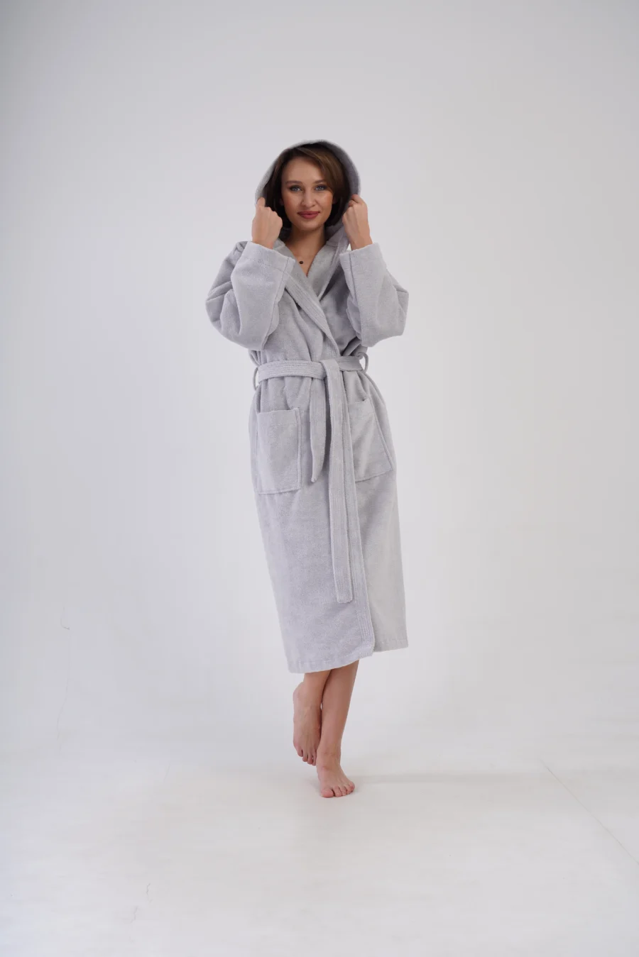 Szlafrok damski Vienetta Gray Vibes, Szary, r. M-XL