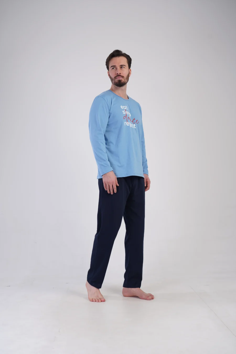 Piżama Męska Vienetta Eat Sleep Dance, Niebieski, r. S-XL - obrazek 4
