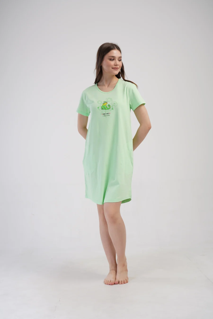 Koszula Nocna Vienetta Frog Dream, Zielony, r. M-XXL - obrazek 5