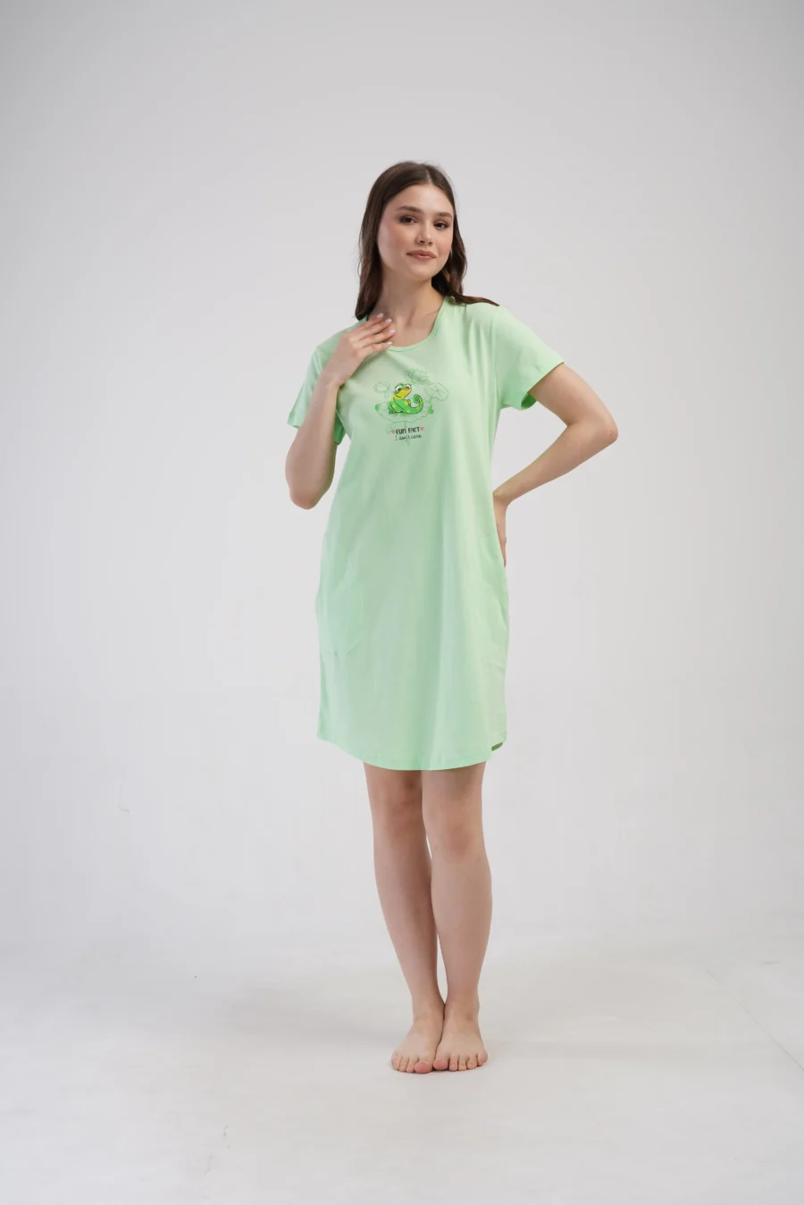 Koszula Nocna Vienetta Frog Dream, Zielony, r. M-XXL - obrazek 6