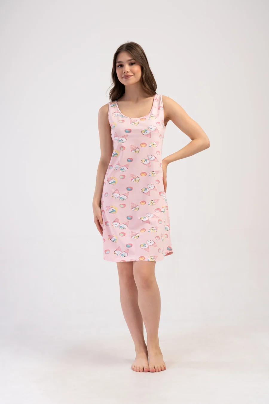 Koszula Nocna Vienetta Pink Dreams, Różowy, r. S-XL