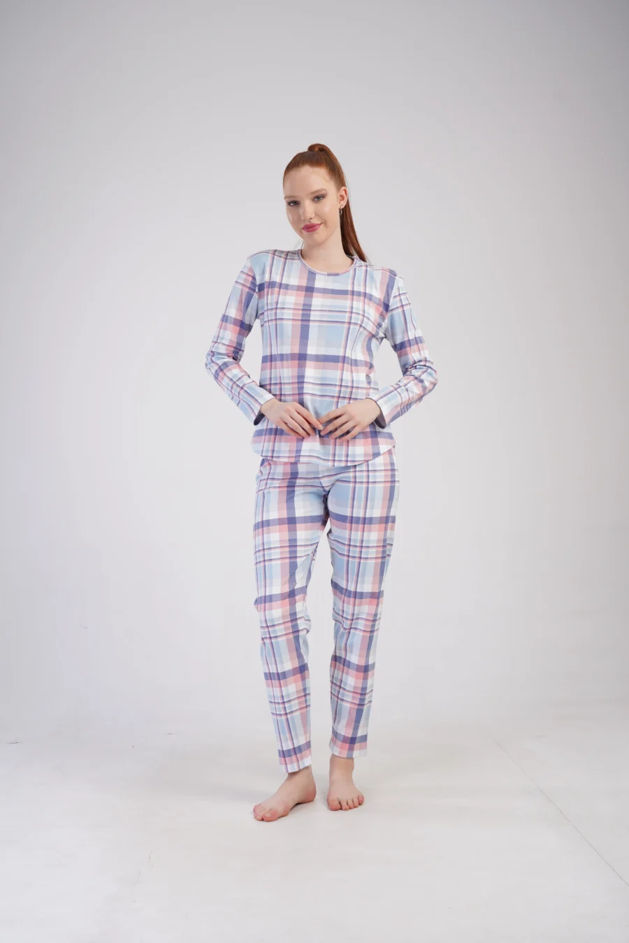 Piżama Damska Vienetta Cozy Stripes, Niebieski, r. S-XL - obrazek 2