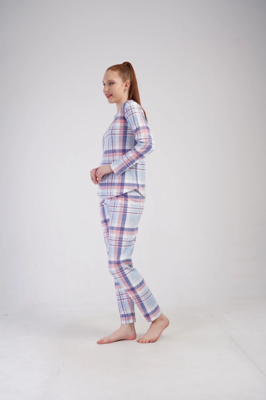 Piżama Damska Vienetta Cozy Stripes, Niebieski, r. S-XL - obrazek 3