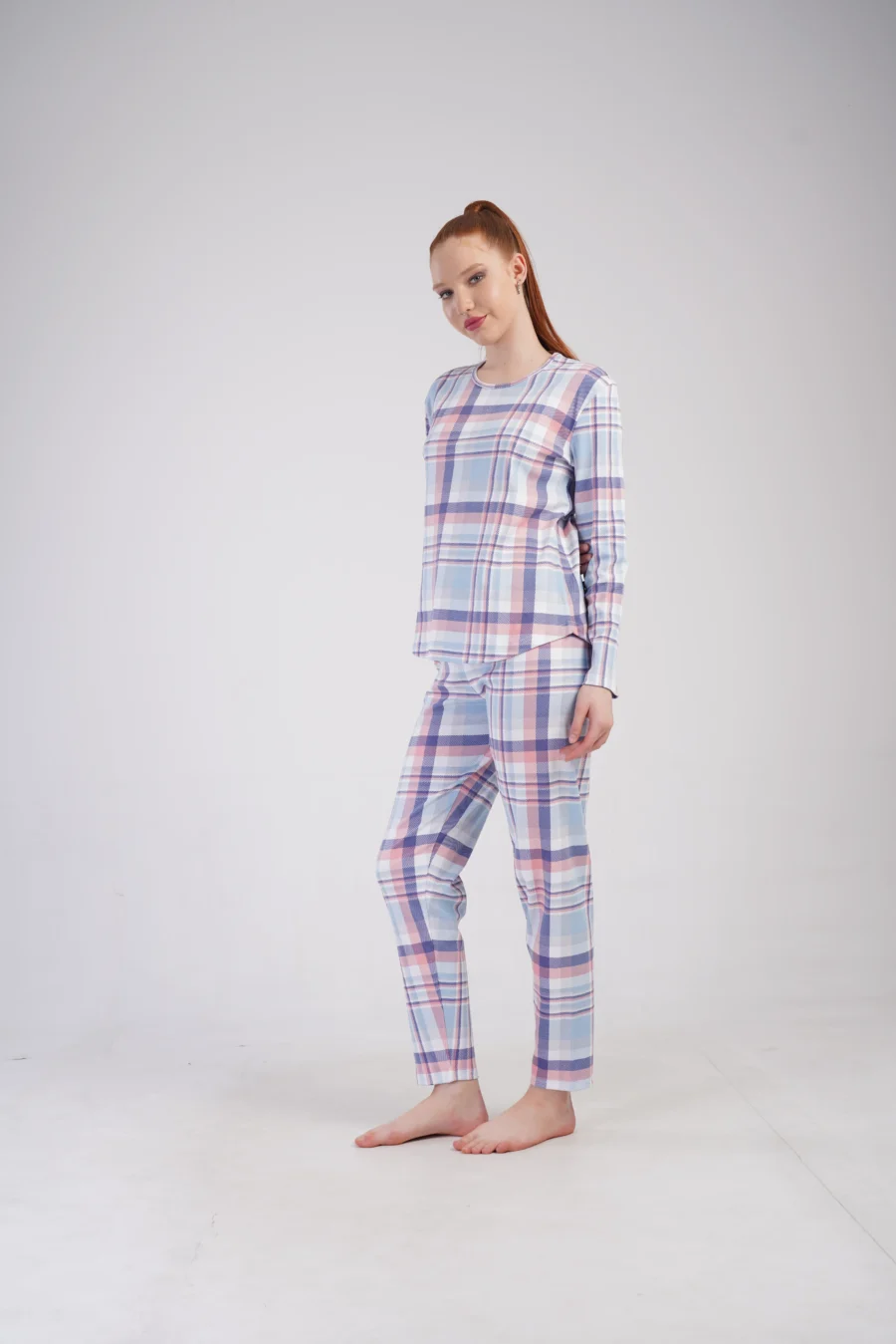Piżama Damska Vienetta Cozy Stripes, Niebieski, r. S-XL - obrazek 4
