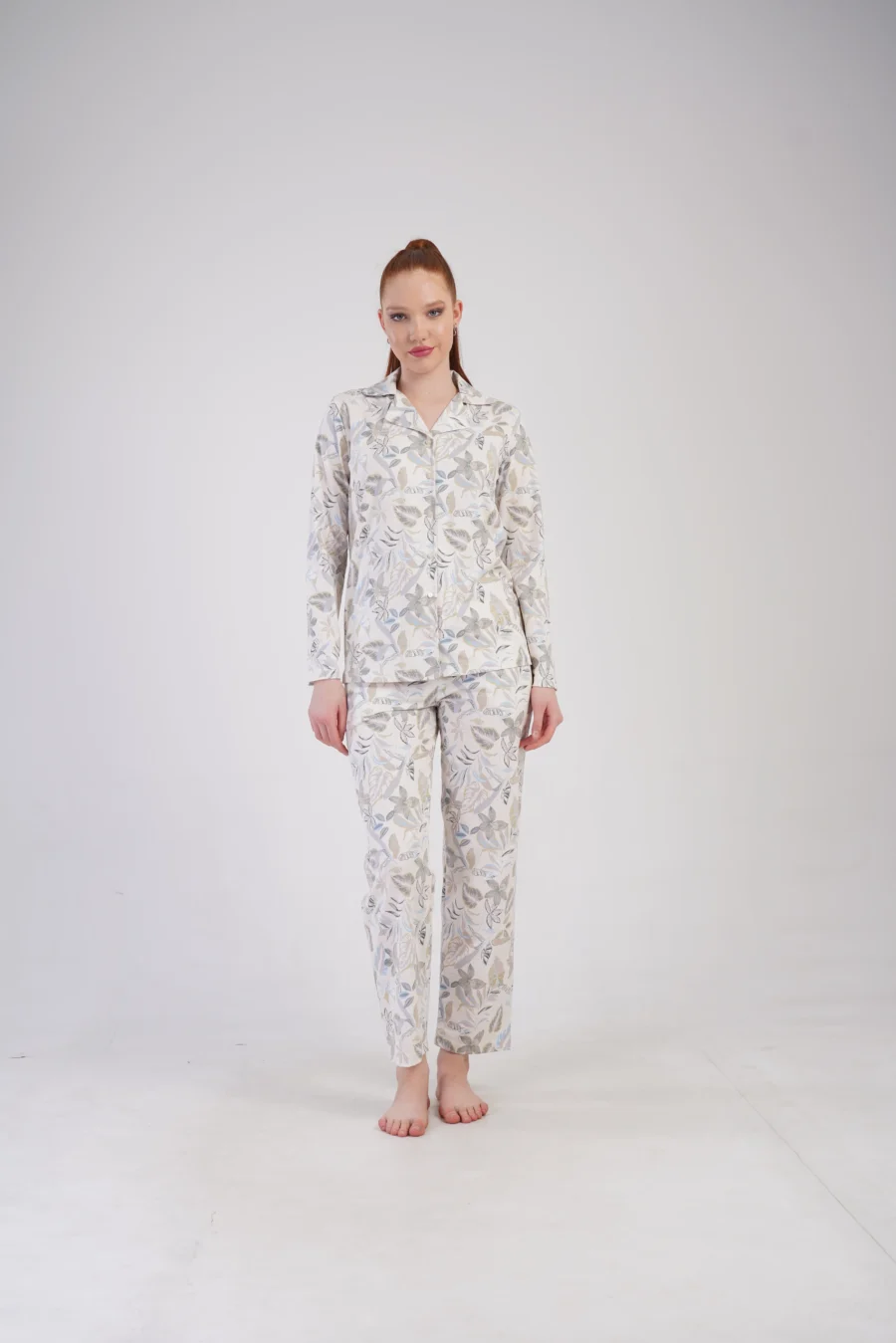 Piżama Damska Vienetta Botanic Nightwear, Beżowy, r. M-XXL