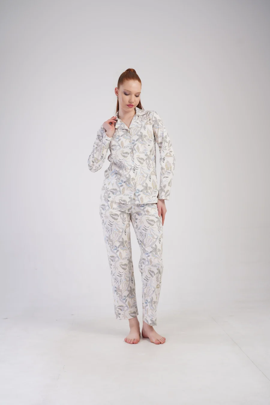 Piżama Damska Vienetta Botanic Nightwear, Beżowy, r. M-XXL - obrazek 2