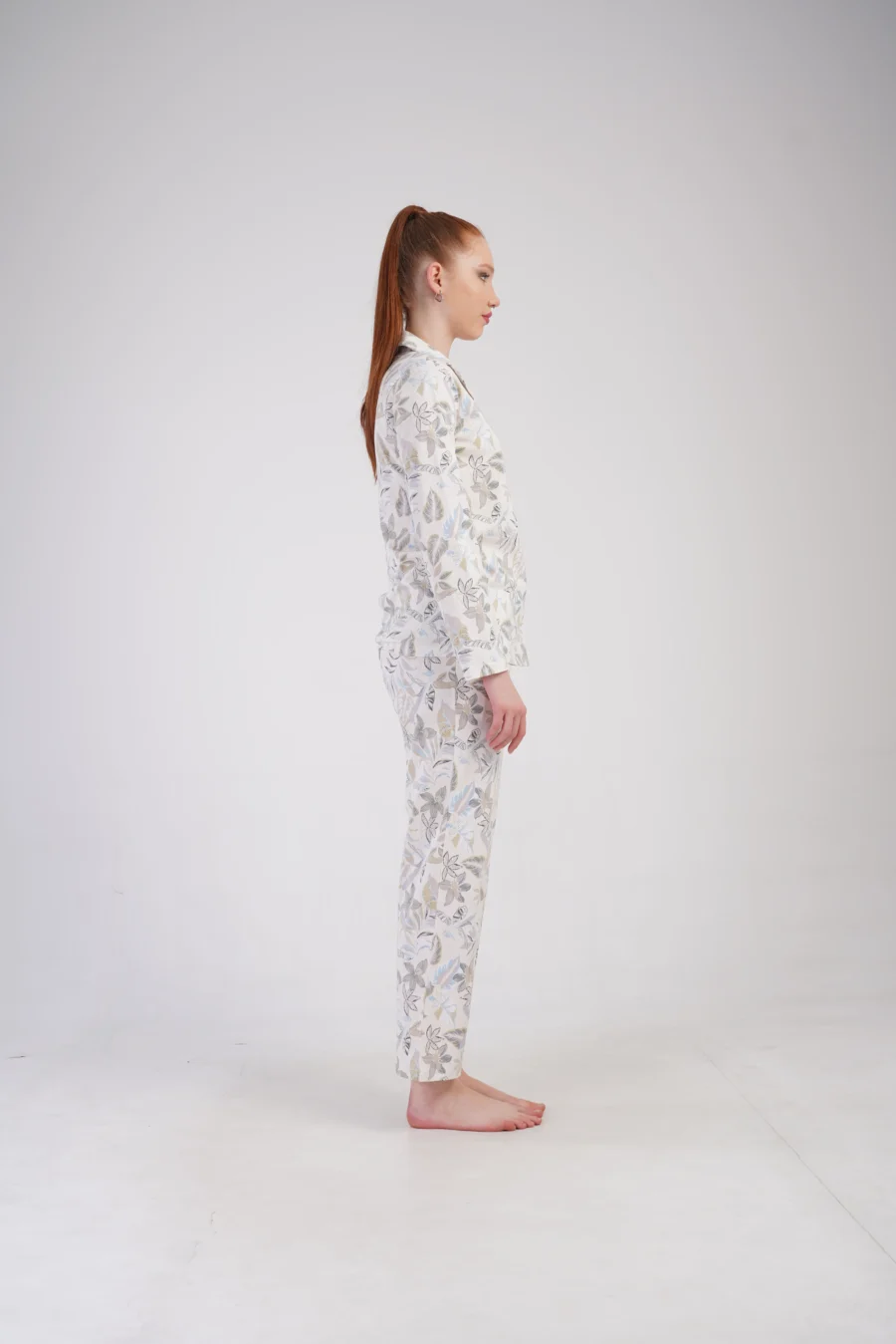 Piżama Damska Vienetta Botanic Nightwear, Beżowy, r. M-XXL - obrazek 6