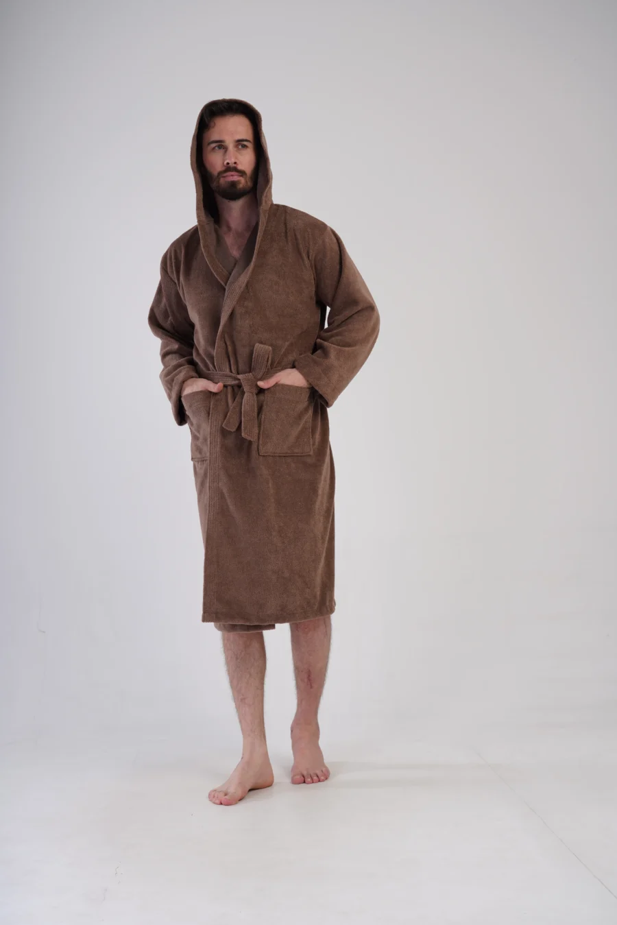 Szlafrok męski Vienetta Comfort Night, Brązowy, r. L-XXL - obrazek 2