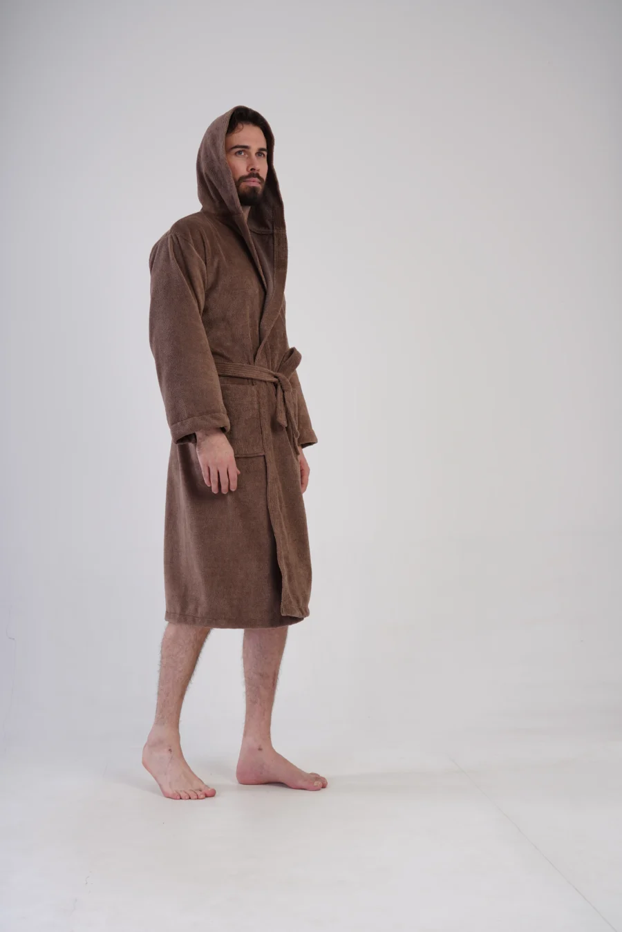 Szlafrok męski Vienetta Comfort Night, Brązowy, r. L-XXL - obrazek 3
