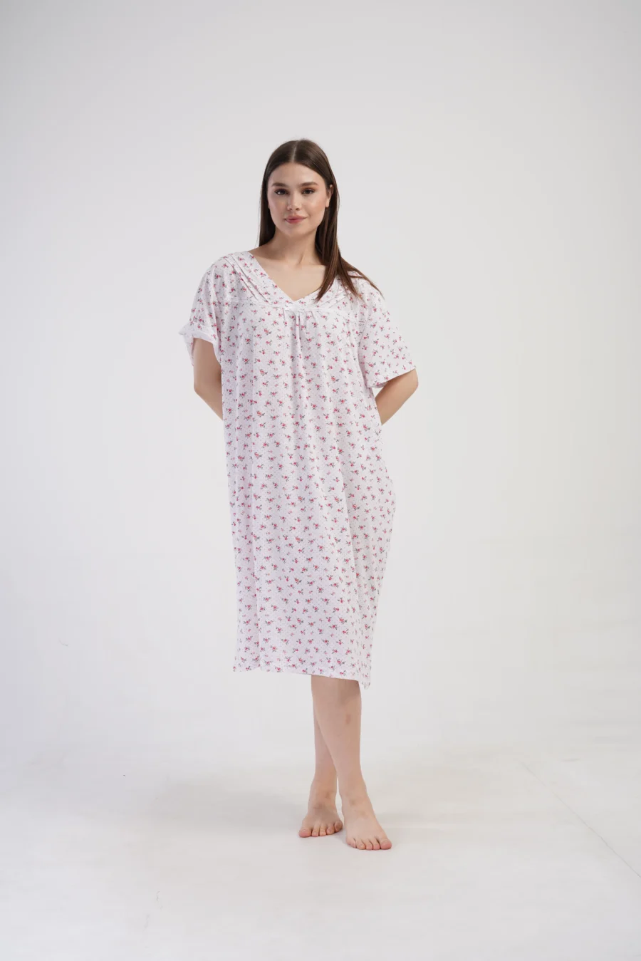 Koszula Nocna Vienetta Flowers Pink, Biały, r. 1XL - 4XL - obrazek 6