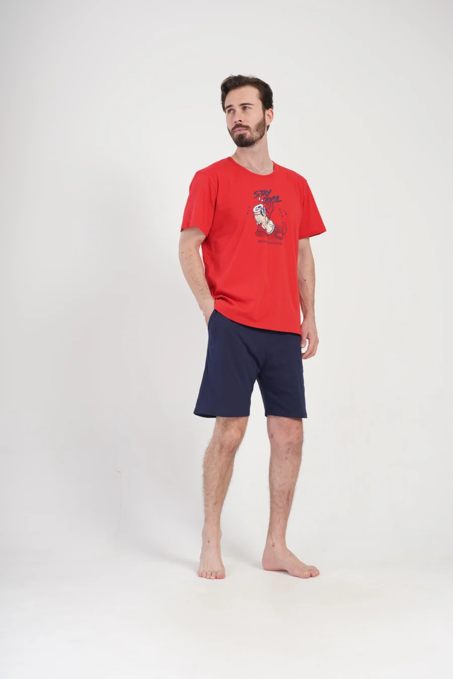 Piżama Męska Vienetta Cool Night, Czerwony, r. 1XL-4XL - obrazek 3