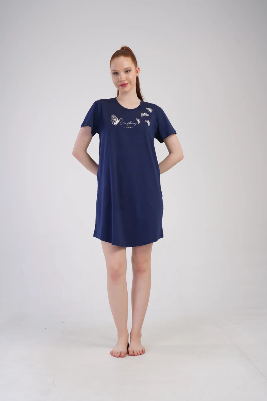 Koszula Nocna Damska Vienetta Possible, Granatowy, r. 1XL - 4XL