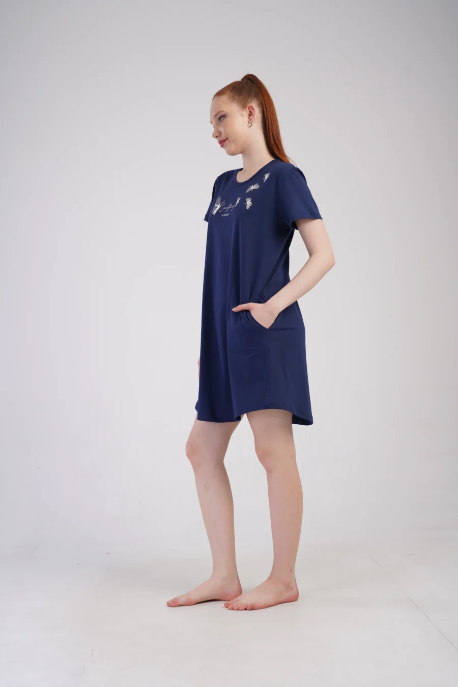 Koszula Nocna Damska Vienetta Possible, Granatowy, r. 1XL - 4XL - obrazek 4