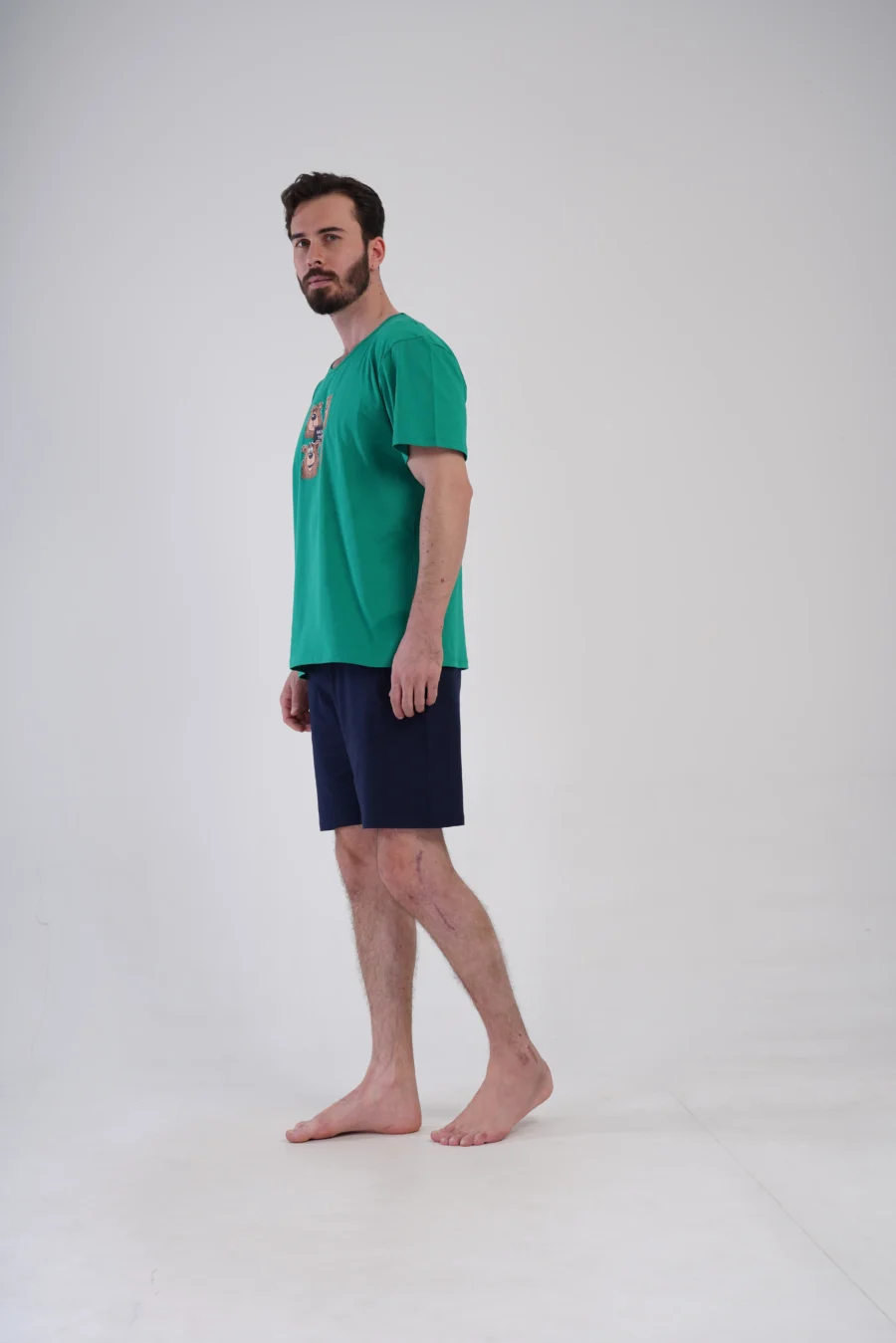 Piżama Męska Vienetta Bear Mood, Zielony, r. M-XXL - obrazek 5