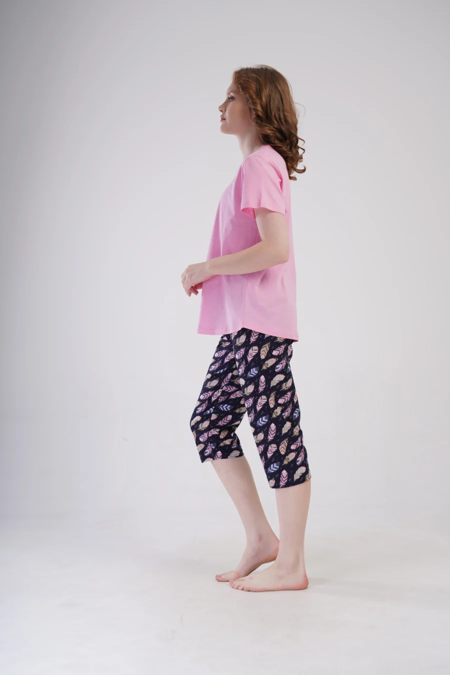 Piżama Damska Vienetta Feather Dreams, Różowy, r. 1XL-4XL - obrazek 3