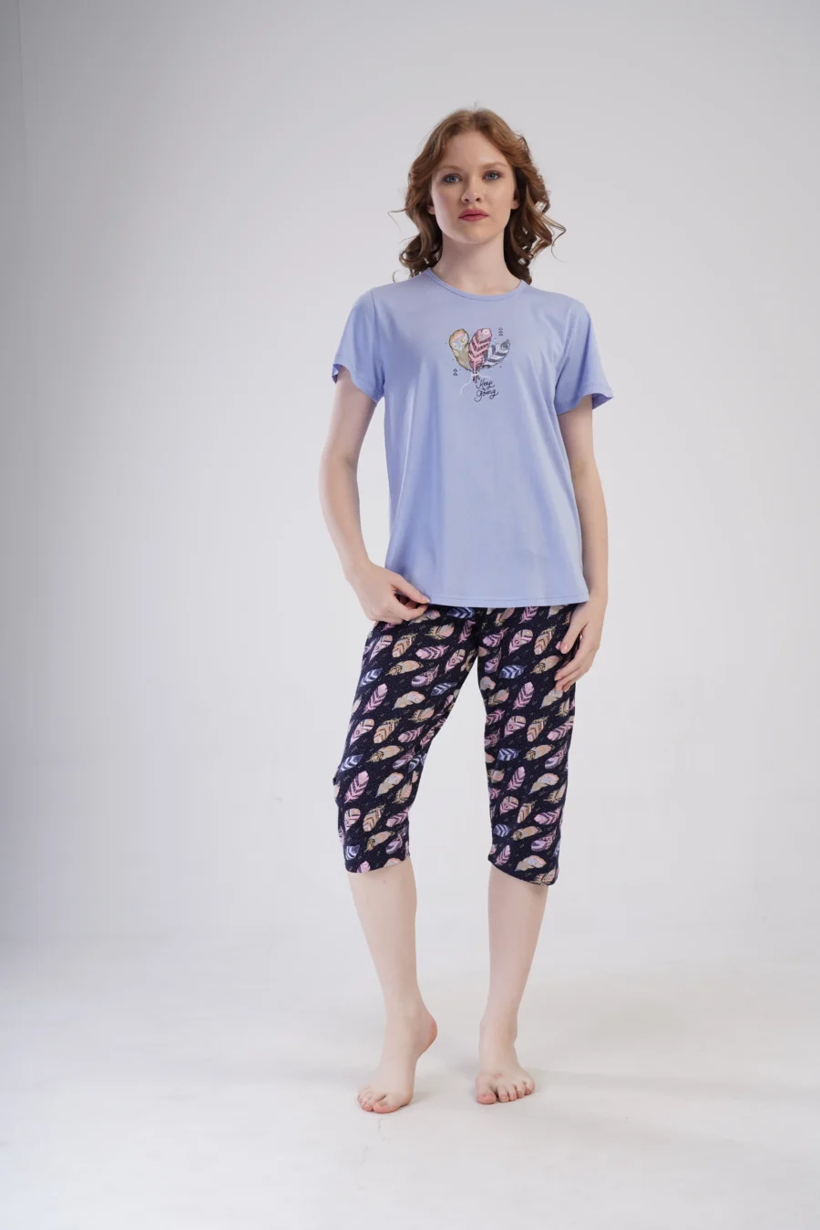 Piżama Damska Vienetta Feather Dreams, Fioletowy, r. 1XL-4XL
