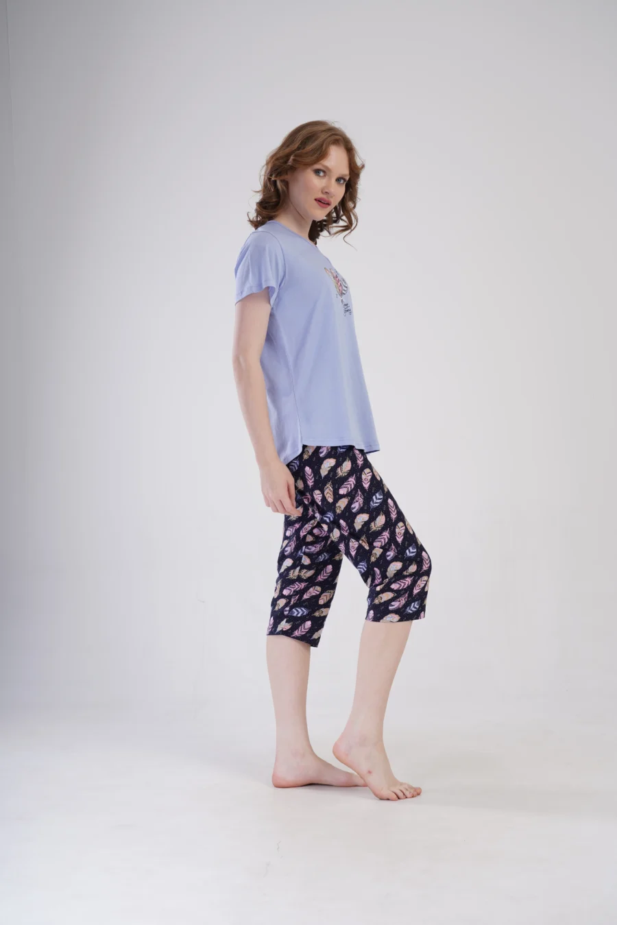 Piżama Damska Vienetta Feather Dreams, Fioletowy, r. 1XL-4XL - obrazek 5