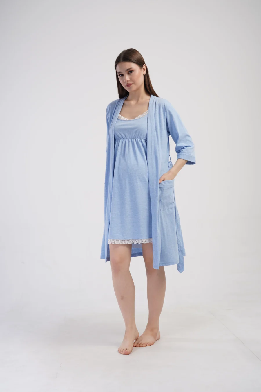 Komplet Damski Vienetta Blue Elegance, Niebieski, r. S-XXL - obrazek 6