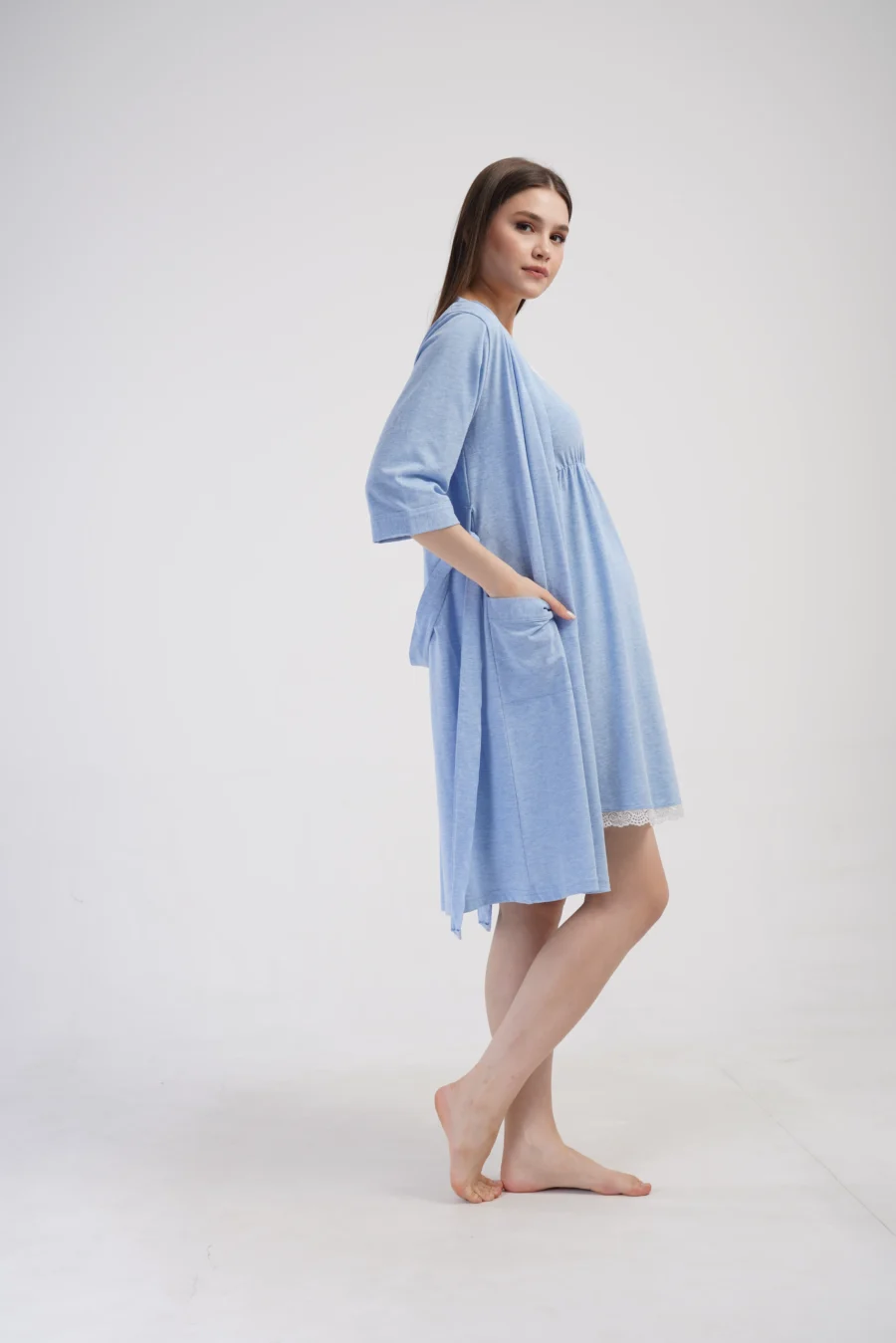 Komplet Damski Vienetta Blue Elegance, Niebieski, r. S-XXL - obrazek 3