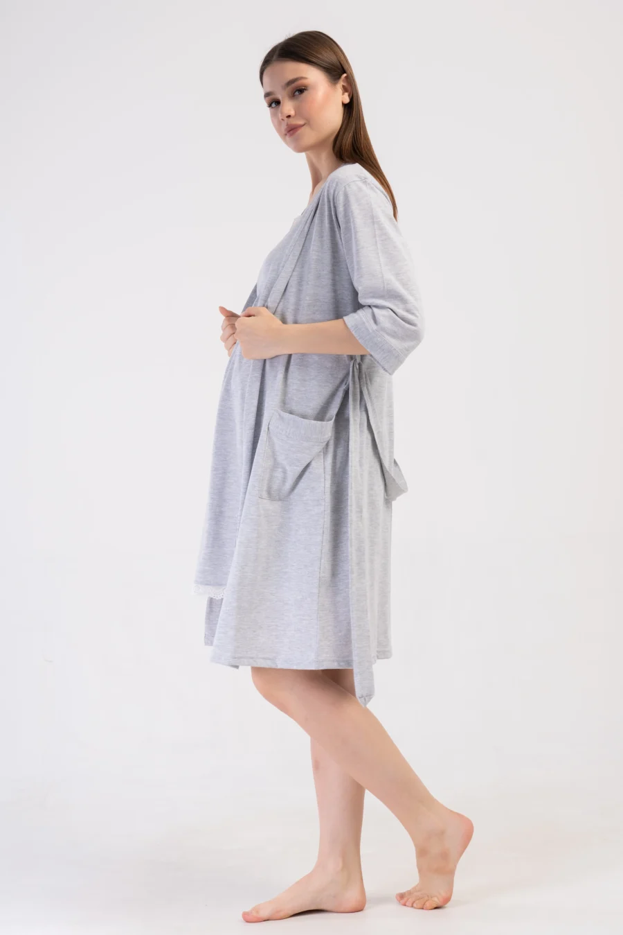 Komplet Damski Vienetta Gray Elegance, Szary, r. S-XXL - obrazek 6