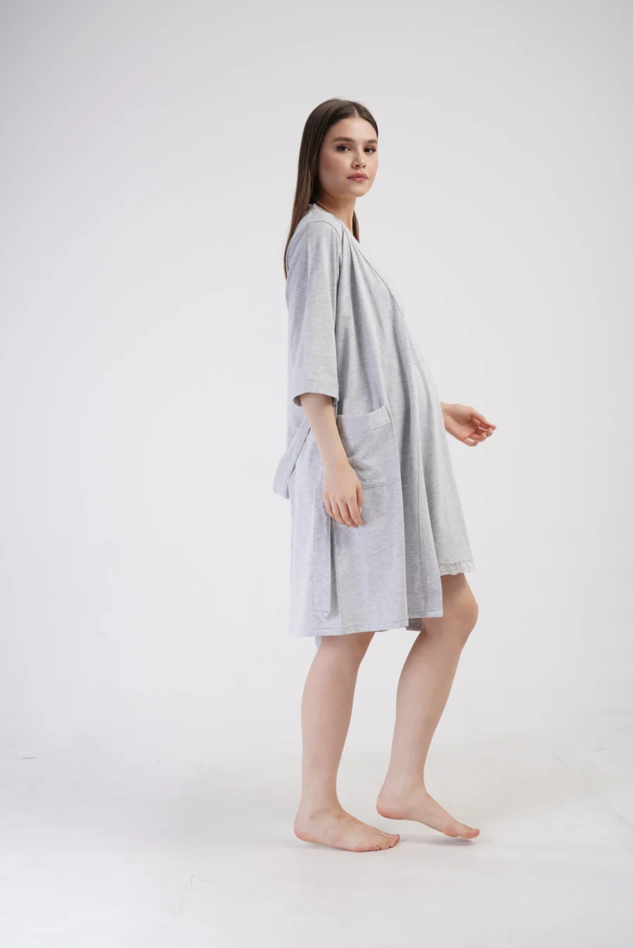 Komplet Damski Vienetta Gray Elegance, Szary, r. S-XXL - obrazek 2