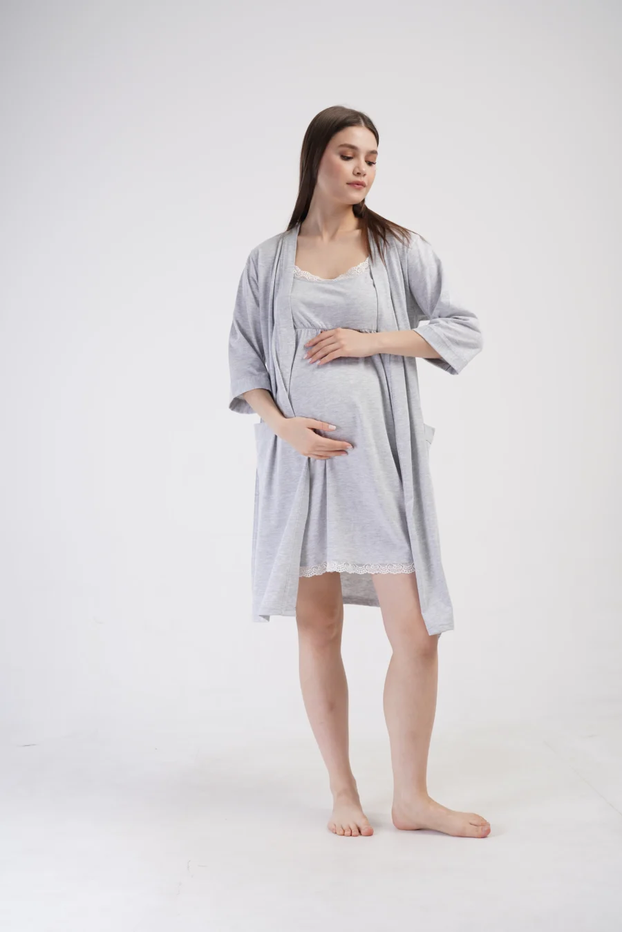 Komplet Damski Vienetta Gray Elegance, Szary, r. S-XXL - obrazek 3