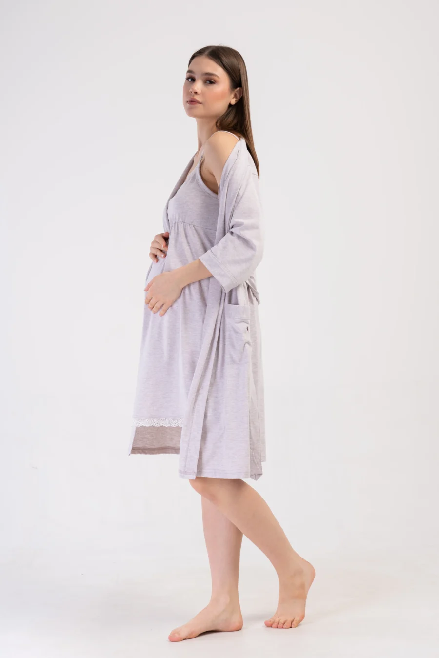 Komplet Damski Vienetta Beige Elegance, Beżowy, r. S-XXL - obrazek 3
