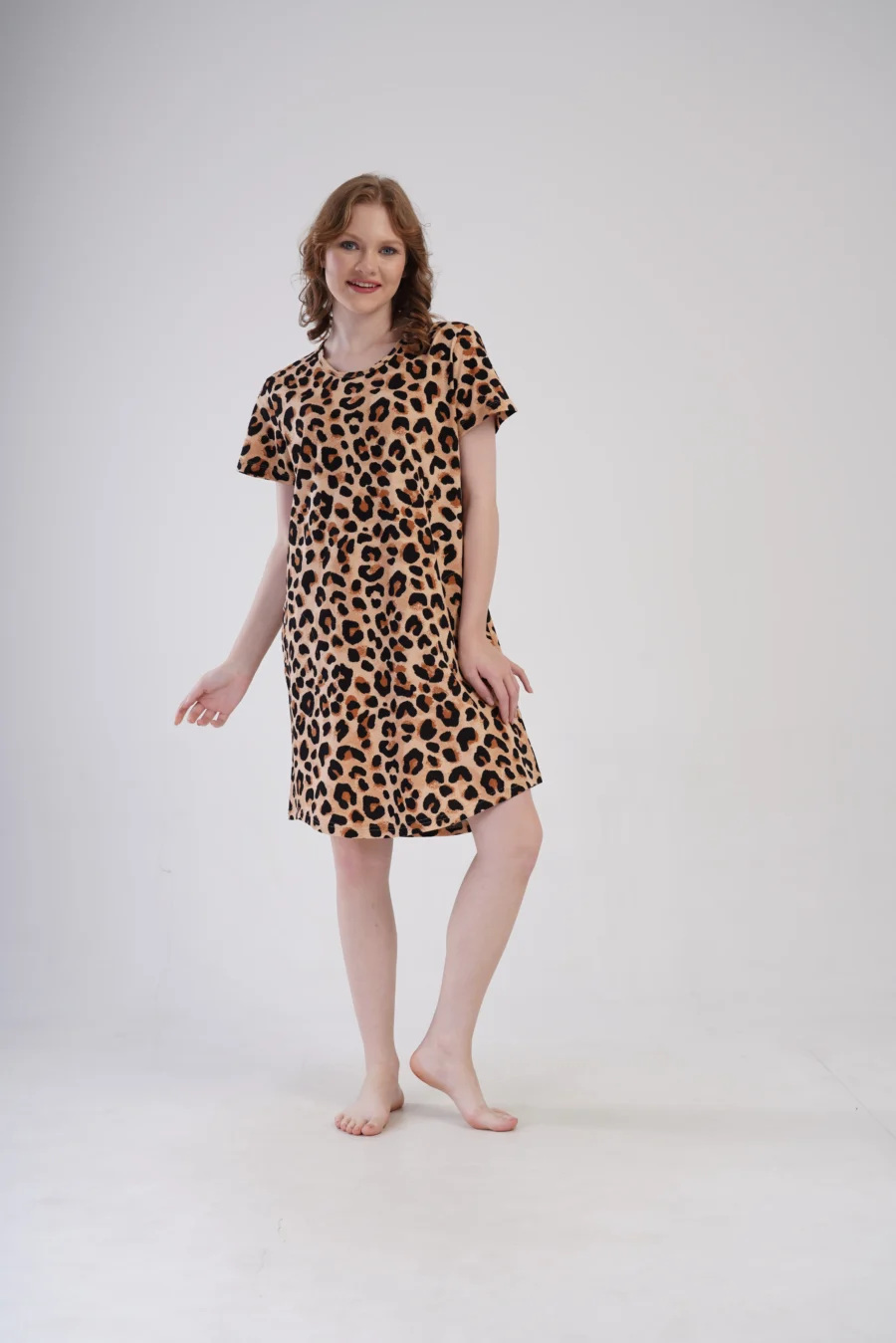 Koszula Nocna Damska Vienetta, Wild Comfort, Brązowy, r. 5XL - 7XL - obrazek 5